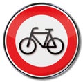 Prohibition for bikes Royalty Free Stock Photo