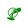 prohibition of discharges green icon. Element of nature protection icon for mobile concept and web apps. Isolated prohibition of d
