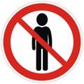 Prohibition of entry to pedestrians, traffic sign, vector icon Royalty Free Stock Photo