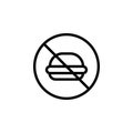 prohibition of fast food icon. Detailed set of farm icons. Premium quality graphic design icon. One of the collection icons for Royalty Free Stock Photo