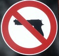 a prohibition of firearms sign