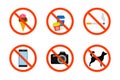 Prohibited icon set