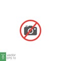 Prohibition no camera icon. No Photo sign. Digital photo camera symbol Royalty Free Stock Photo