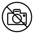 Prohibition no photo line icon. No photograph sign vector illustration isolated on white. Forbidden camera outline style Royalty Free Stock Photo