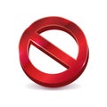 Prohibition No Symbol 3D Art Illustration Icon