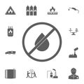 prohibition on oil production icon. Detailed set of Oil icons. Premium quality graphic design sign. One of the collection icons fo Royalty Free Stock Photo