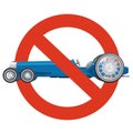 Prohibition of overly long car. Strict ban on construction of limousine, forbid. Stop long vehicles.