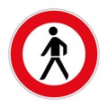 259 the Prohibition of pedestrians road sign Germany