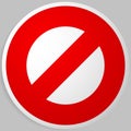 Prohibition, restriction. Red strike-through road signs. Red do Royalty Free Stock Photo