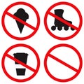 Prohibition restriction signs. Vector illustration