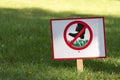Prohibition sign Do not walk on lawns. Do not step on grass. Sign prohibiting walking on the grass Royalty Free Stock Photo