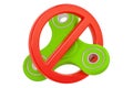 Prohibition sign with fidget spinner, 3D rendering Royalty Free Stock Photo