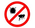 Prohibition sign for fleas and ticks