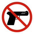 Prohibition sign guns, No guns sign On White Background Royalty Free Stock Photo