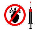 Prohibition sign for lice and inoculation Royalty Free Stock Photo