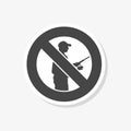 Prohibition Sign No Fishing sticker, No Fishing Sign, simple vector icon Royalty Free Stock Photo