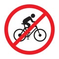 Prohibition sign, no riders allowed, no bicycles allowed, no bikes sign