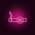 a prohibition sign smoking icon. Elements of Airport in neon style icons. Simple icon for websites, web design, mobile app, info