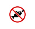 Prohibition sign and symbol, fishing is not allowed here, graphic design