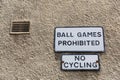 Prohibition signs at a house wall Royalty Free Stock Photo
