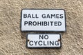 Prohibition signs at a house wall Royalty Free Stock Photo