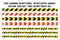 Prohibition signs industry production vector warning danger tape forbidden safety information protection no allowed Royalty Free Stock Photo