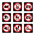 Prohibition signs,Red prohibition sign set. Forbidden signs collection