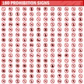 180 prohibition signs set vector