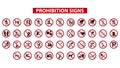 Prohibition signs