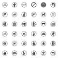 Prohibition signs vector icons set Royalty Free Stock Photo