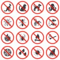 Prohibition signs vector icons set Royalty Free Stock Photo