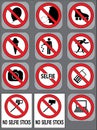 12 prohibition signs vector set Royalty Free Stock Photo