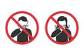 Prohibition signs for wrong cough in a flat design Royalty Free Stock Photo