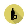 the prohibition on the transportation of bottles long shadow icon. Simple glyph, flat vector of Airport icons for ui and ux, Royalty Free Stock Photo