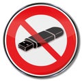 Prohibition for usb-sticks Royalty Free Stock Photo