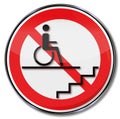 Prohibition for wheelchair users in the stairwell