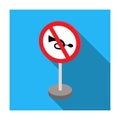 Prohibitory road sign icon in flat style isolated on white background. Road signs symbol. Royalty Free Stock Photo