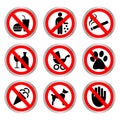 Prohibitory signs.