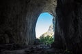 Entrance of Prohodna Cave, Karlukovo, Bulgaria Royalty Free Stock Photo