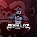 Angry gorilla mascot logo desain