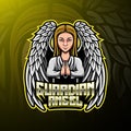 Guardian Angel mascot Logo design Royalty Free Stock Photo