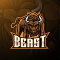 Angry bull mascot logo design Royalty Free Stock Photo