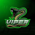 Green viper snake mascot logo design Royalty Free Stock Photo