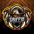 Griffin esport mascot logo design Royalty Free Stock Photo