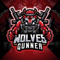 Wolves gunner esport mascot logo