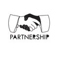 Partnership a vector handshake simple black and white Royalty Free Stock Photo