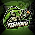 Fishing esport mascot logo design Royalty Free Stock Photo