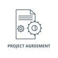 Project agreement vector line icon, linear concept, outline sign, symbol