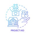 Project aid blue gradient concept icon Royalty Free Stock Photo