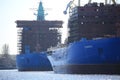 Nuclear-powered icebreakers Arctic and Siberia under construction in the Great Neva